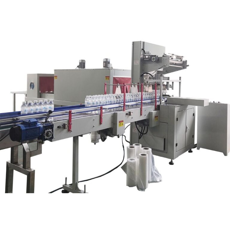 PE film shrink packing machine wrapping packs of bottled water