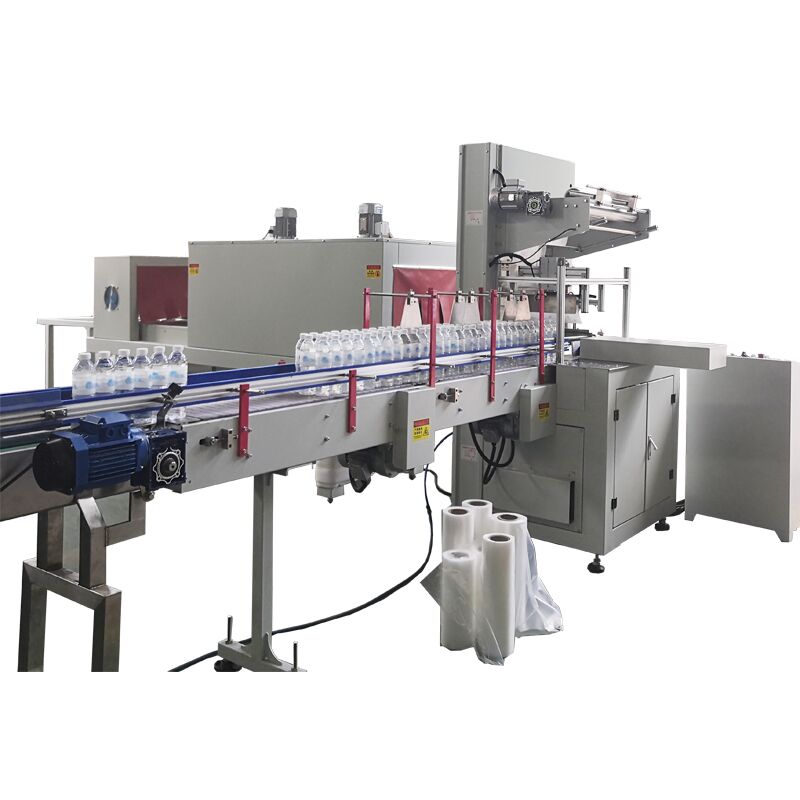 PE film shrink packing machine wrapping packs of bottled water